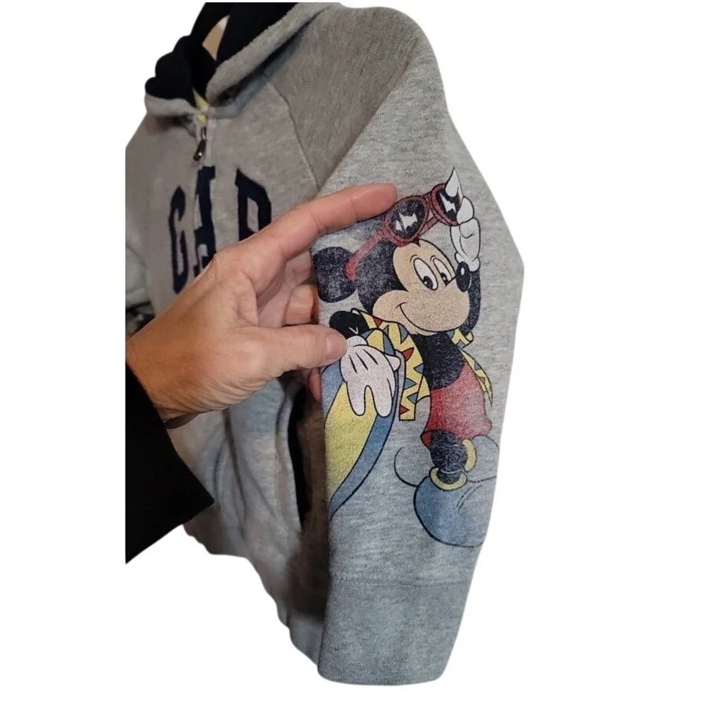Gap Disney Grey Mickey Mouse Zip‎ Up Jacket Hoodie size 5 Years